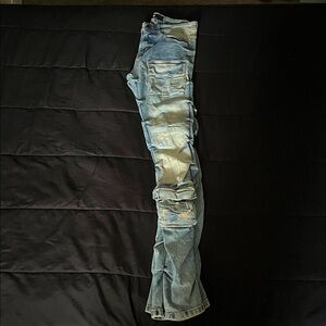 Stylish Distressed Blue Skinny Jeans